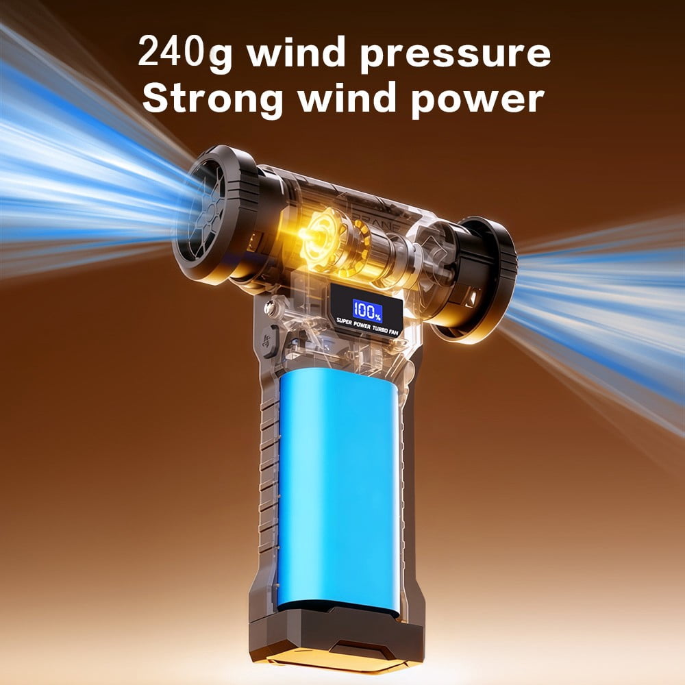 HOPETOOL S1 Compressd Air Duster, 150000RPM Electric Air Duster, 4-Gear Adjustable Mini Air Blower with Smart Display & LED Light, Rechargeable Air Duster for PC/Keyboard/Car/House and Outdoors