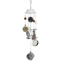Sunset Vista Designs 92557 Milk Dish Metal and Enamel Wind Chime, White