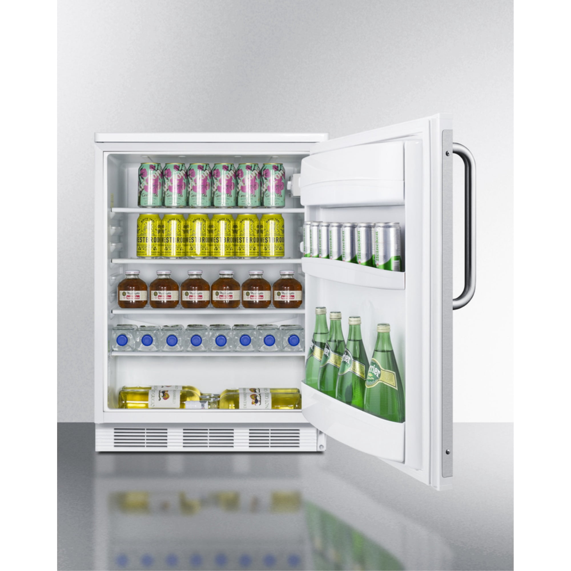 Commercial 5.5 cu.ft. beverage zone all-refrigerator with stainless steel handle