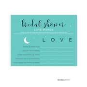 Love Words Love You to the Moon and Back Bridal Shower Game Cards, 20-Pack