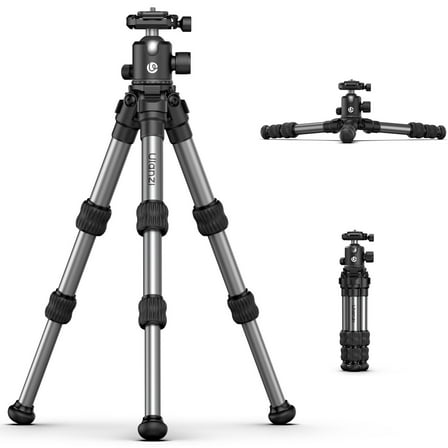 Ulanzi TT30 Portable Travel Tripod – Lightweight Aluminum Camera Tripod with 360° Ball Head, 20kg Load, Compact No Center Column Design for DSLR, Mirrorless, and Video Shooting