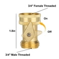 thumbnail image 5 of TSV 2pcs Garden Hose Shut Off Valve, Heavy Duty Brass Garden Hose Connector, 3/4" Thread, 5 of 5