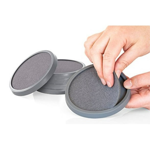 Silicone Drink Coasters with Absorbent Soft Felt Insert Set of 6 by Comfortena Unique New Design