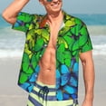 thumbnail image 7 of Pofeuu Rainbow Butterflies Print Hawaiian Shirt for Men Sleeves Casual Button Down Summer Beach Dress Shirts T-Shirts,Medium, 7 of 7