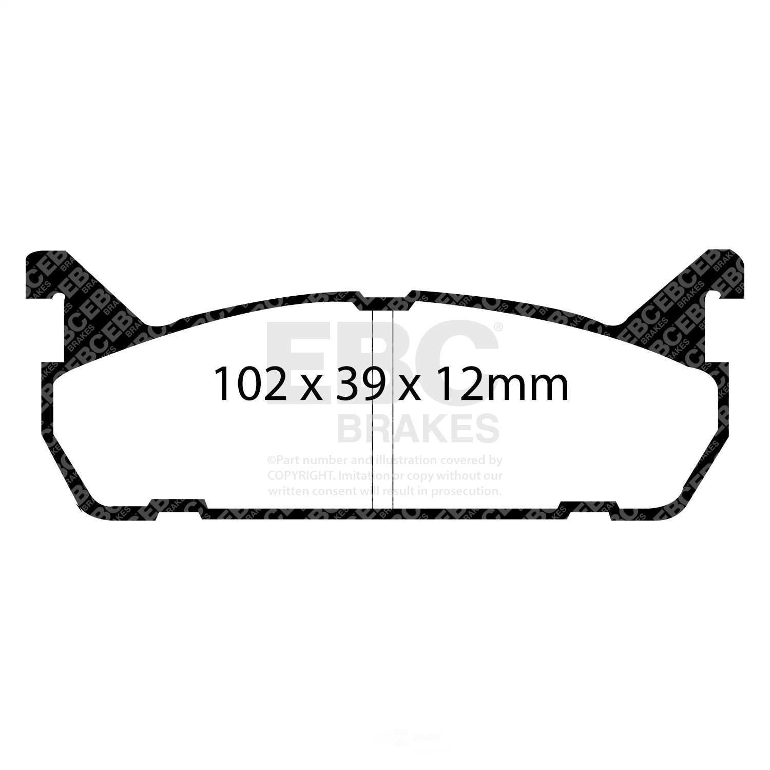 EBC Brakes Yellowstuff 4000 Series Street and Track Brake Pad Set Fits select: 1990-1994 MAZDA MX-5 MIATA, 1991-1996 FORD ESCORT