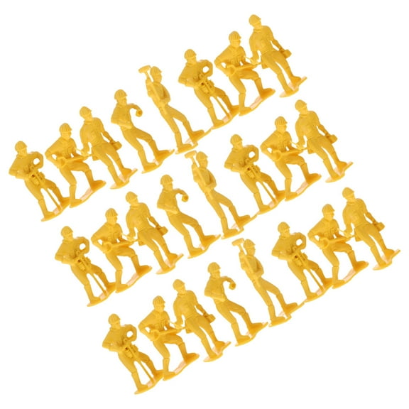 LULULION 54Pcs Action Figures Yellow Plastic Engineering Worker Models for Players