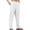White, variant on IROINNID Men's Pants Relaxed Cigarette Cotton Zipper Pants Mid Waist Straight Trousers Solid Color Rigid Waist Pants