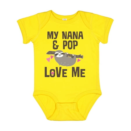 

Inktastic Nana and Pop Love Me Sloth Girls Baby Bodysuit