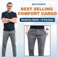 thumbnail image 4 of YUGYXL Big and Tall Cargo Pants for Men Quick Dry Loose Drawstring Trousers Waterproof Breathable Functional Hiking Pants Gray S, 4 of 5