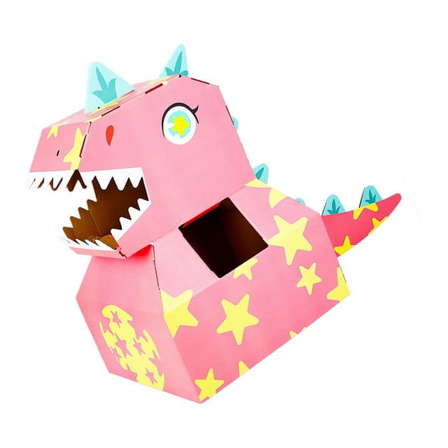 DIY Paper Dinosaur Head Costumes Toy for Children - Interactive & Educational Craft Kit, Wearable Design with Easy Assembly