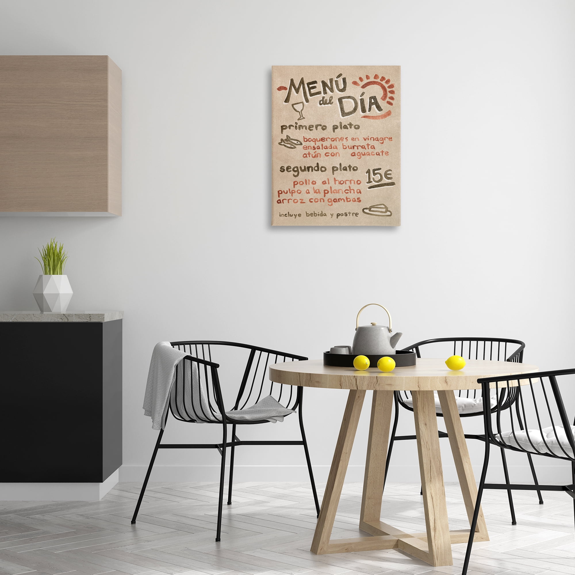 Stupell Industries Spanish Restaurant Menu Food & Beverage Painting Wrapped Canvas Art Print Wall Art, 24 x 30