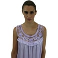 thumbnail image 2 of Venice Women's Silky Looking Nightgown w Sequins & Ribbon Roses 40 Large Lavender, 2 of 4