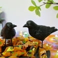 thumbnail image 5 of YATLTE Raven Black Bird, Resin Fake Crow, Raven Statue Black Bird, Ornament Wood Hanging Figurine Holiday Decoration Handmade Carving Small Animal, 5 of 6