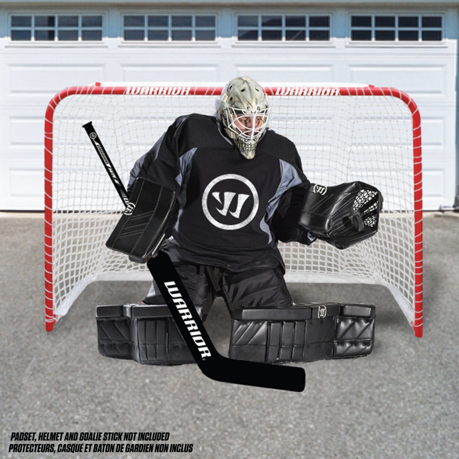 Warrior 45″ Youth Street Hockey Goalie Stick, Plastic Shaft – Black Paddle