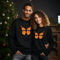 thumbnail image 2 of EcoLoom Orange Monarch Butterfly Illustration Midweight Crewneck Sweatshirt Black-XL, 2 of 4