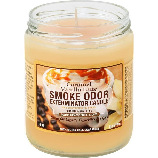 Smoke Odor Exterminator 13 Oz Jar Candles Caramel Vanilla Latte Pack Of 2 Walmart Com Walmart Com