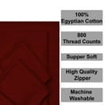 thumbnail image 7 of 4 Piece Zipper Sheet Set Includes (1 Zipper Fitted Sheet, 1 Flat Sheet And 2 Zipper PillowCase) with 8 Inch Deep Pocket 800 TC 100% Egyptian Cotton Solid Burgundy Color Full Size, 7 of 7