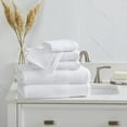 thumbnail image 4 of Market & Place 100% Cotton Textured 6-Piece Bath Towel Set, White, 4 of 6