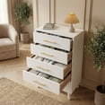 thumbnail image 7 of 5 Drawer Wood Dressers, Wide Chest of Drawers with Gold Handles, Accent Furniture for Living Room, White, 7 of 7