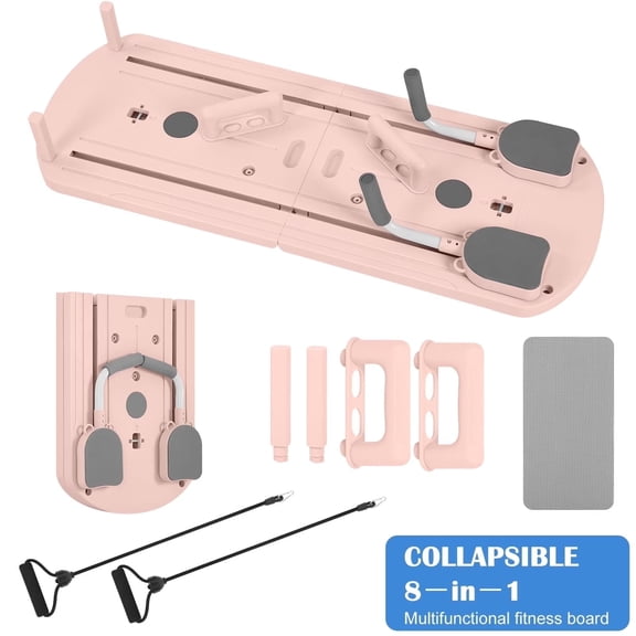 Premium 8-in-1 Abs Exercise Board - Multi-functional Pilates Abdominal Trainer, Functional Pilates Board, Home Multi-functional Folding Body Board, Waist, Hips, Arms Slimming,Yoga Women's Pink