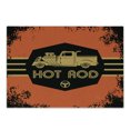 thumbnail image 1 of Retro Cutting Board, Hot Rod Grunge Poster Design Custom Truck Americana Vintage Engine, Decorative Tempered Glass Cutting and Serving Board, Small Size, Orange Black Sand Brown, by Ambesonne, 1 of 1