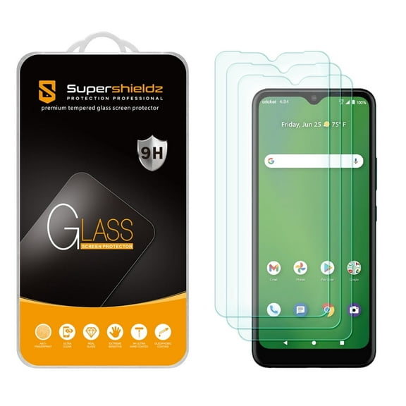 (3 Pack) Supershieldz Designed for Cricket Icon 3 Tempered Glass Screen Protector, Anti Scratch, Bubble Free