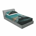 thumbnail image 3 of Ambesonne Space Fitted Sheet & Pillow Sham Set, Night Sky on Mountain, Full, Teal Black, 3 of 3