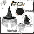 thumbnail image 3 of HIFOT 6pcs/set Spider Costume Adult Spider Web Poncho Tights Spider Necklace Chocker Earings Mask and Witch Hat Halloween Costumes for Women, 3 of 7