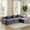 Darkgray, variant on Wentum 119" Sectional Sofa No Assembly, L-Shaped Modular Sectional Couch with Deep Seat, Corduroy Cloud Oversized Boneless Sofa for Living Room Gray