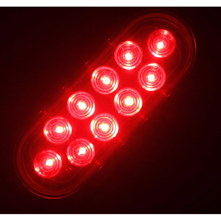 Oval Rouge LED Queue 2pcs W / Surface Mount Grommets Prises Étanche Arrêt  Frein Tour Trailer Lumières Pour Camion - Temu France