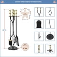 thumbnail image 4 of Minuteman International Ensemble d'Outils de Cheminée Sutton, Laiton Poli & Noir, 4 of 6