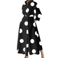 thumbnail image 1 of Gibobby Vestido de manga larga para mujer Vestido casual estampado con cuello en V de manga larga con temperamento informal y cómodo de otoño e invierno para mujer(Negro,CH), 1 of 4