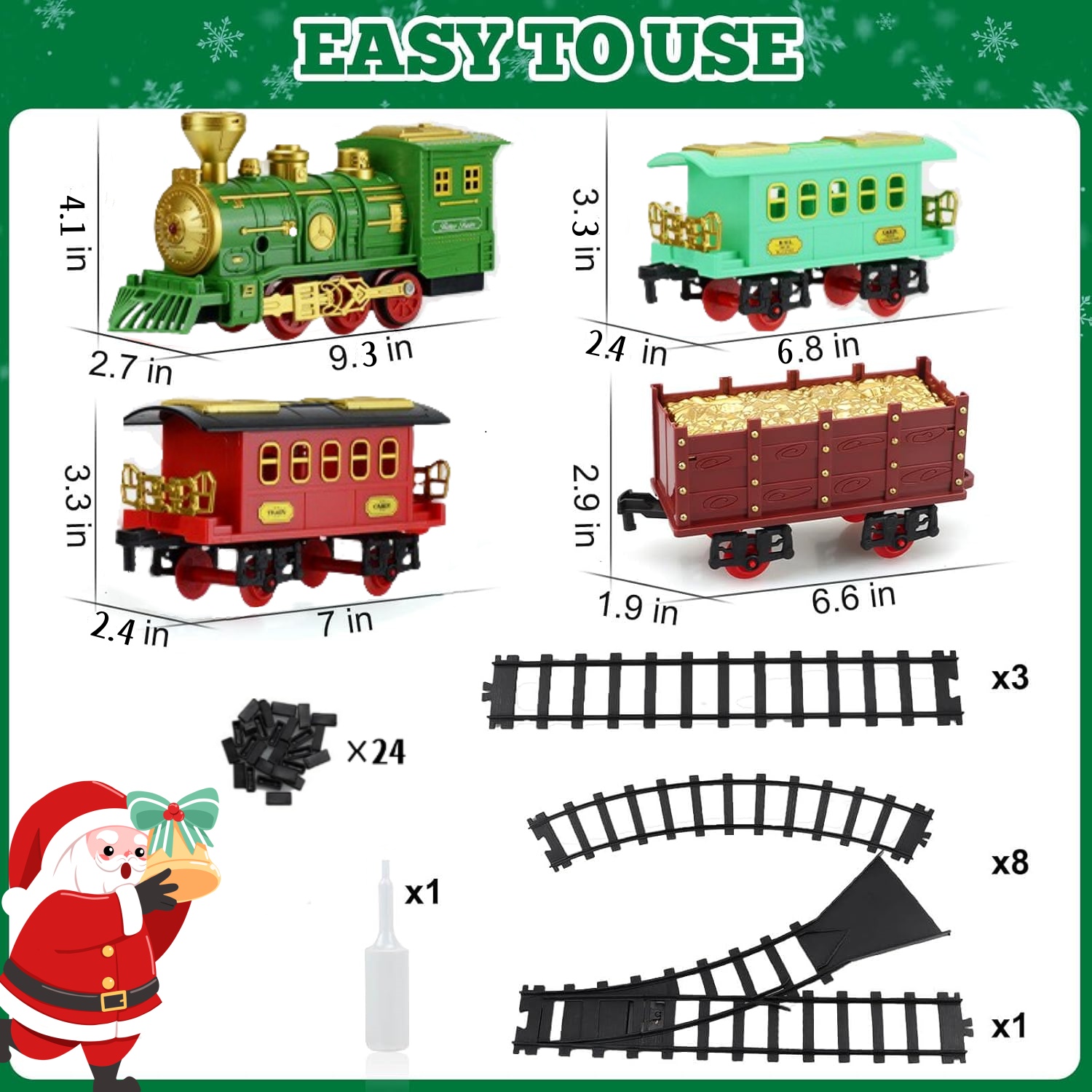 TYMZDYN Electric Train Set with Smoke and Light for Toddlers Age 3 4 5 Year Old: Christmas Train Sets for Around The Tree with Adjustable Sound and Music Christmas Birthday Gift for Kids Age 6 7 8+