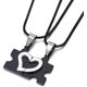 thumbnail image 4 of Collar de acero inoxidable para parejas con colgante de corazón roto, unisex, para hombres, mujeres, niños y niñas., 4 of 5