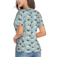 thumbnail image 3 of Vsdgher Funny Cartoon Pugs Women Shirts V Neck Short Sleeve Tops T-Shirt Basic Tees, S to 3XLSmall, 3 of 5
