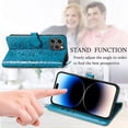 thumbnail image 2 of for iPhone 14 Pro PU Leather Flip Wallet Case, Cat Dog Cartoon Cute Style with ID Card Holder Phone Cover Case for Apple iPhone 14 Pro MG Blue, 2 of 12