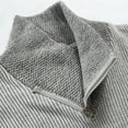 thumbnail image 4 of Men's Asymmetrical Zip Knit Sweater High Neck Long Sleeve Slim Fit Pullover, 4 of 7