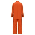 thumbnail image 6 of Women's Two Piece Sets Pants Suits Dressy Business Casual Outfits Professional Blazer Pantsuits Set Work Office Orange S, 6 of 6