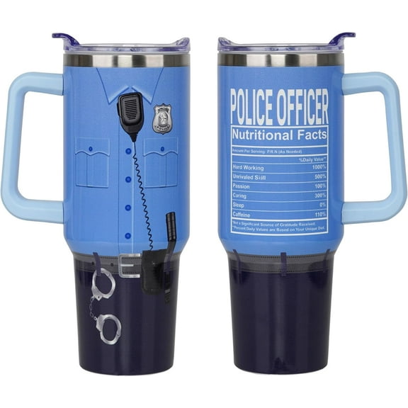 Police Gifts for Men, Police Tumbler 40 Oz Tumbler with Handle, Police Officer Gifts, Police Gifts for Men, Police Retirement Gifts, Law Enforcement Gifts for Him