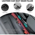 thumbnail image 3 of 2 PCS Leather Car Seat Gap Filler, Seat Crevice Plug Blocker to Fill Gap Between Seat and Console, Universal Auto Seat Gap Filler Organizer Stops Things from Dropping (Wine Red), 3 of 5