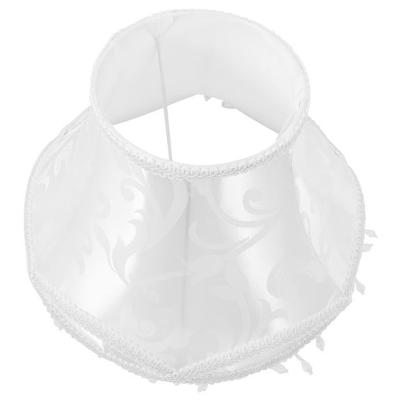 IBASETOY Elegant White Drum Lamp Shade with Tassel Beads for Home Decorative Lighting