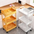thumbnail image 1 of 3 Tier Rolling Cart, Utility Cart on Wheels, Multi-Functional Storage Organizer with Handle, for Kitchen, Living Room, Bathroom, Bedroom, Office, Snack, Cosmetics, Toiletries, 1 of 7