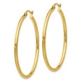 thumbnail image 2 of FB Jewels 14K Yellow Gold Polished 2mm Lightweight Tube Hoop Earrings, 2 of 4