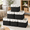 White Black, variant on 12x12 Inch White Blue Fabric Cube Storage Bin with Rope Handles 6-pack