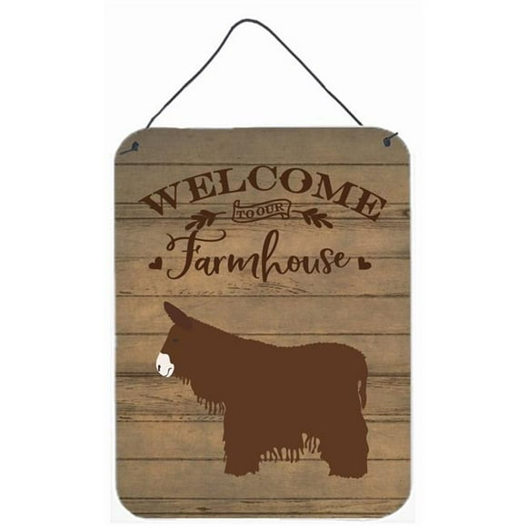 Carolines Treasures CK6796DS1216 12 x 16 in. Poitou Poiteuin Donkey Welcome Wall or Door Hanging Prints