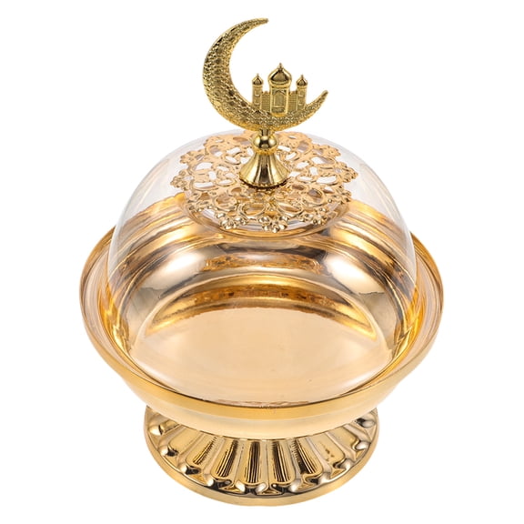 BESTYASH Golden Eid Mubarak Serving Plate Set with Round Dry Fruit Tray for Middle Eastern Festive Celebrations