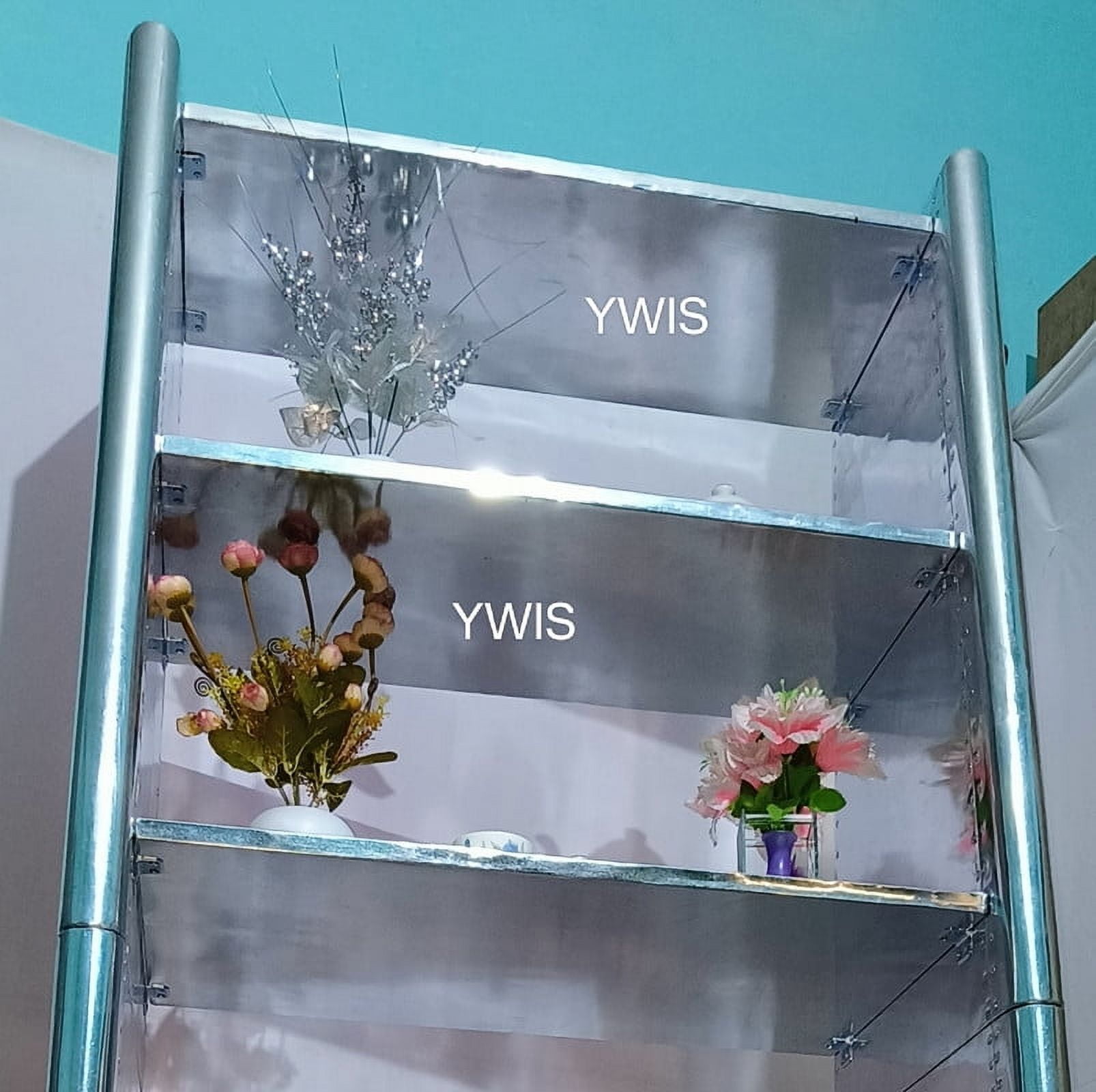 Ywis Aviator furniture Aluminium Bookcase Armories Almirah with open Draw bookshelves folding almirah.