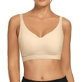 thumbnail image 3 of Sngxgn Womens Adjustable Thin Strap Sports Bra - Padded Wireless Workout Yoga Bra(Beige,XXL), 3 of 9