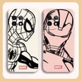 thumbnail image 4 of Case For Oneplus 5 6 9 9R 8 8T 7 7T A3 2 2V NORD 3 2 Lite Pro Simple Liquid Silicone Case Marvel Line Iron Man Spiderman, 4 of 5