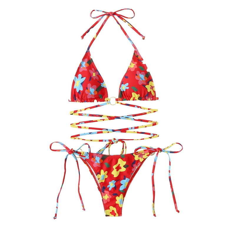 Toyfunny Women Bandeau Bandage Bikini Set Push-Up Brazilian Swimwear  Beachwear Swimsuit 